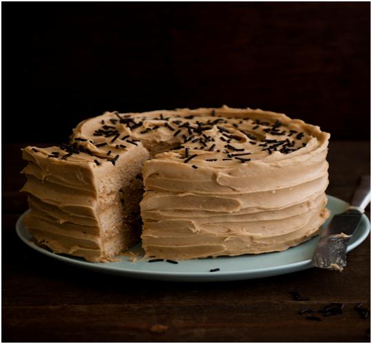 Speculoos Spread Lemon Speculoos Layer Cake with Chocolate Sprinkles