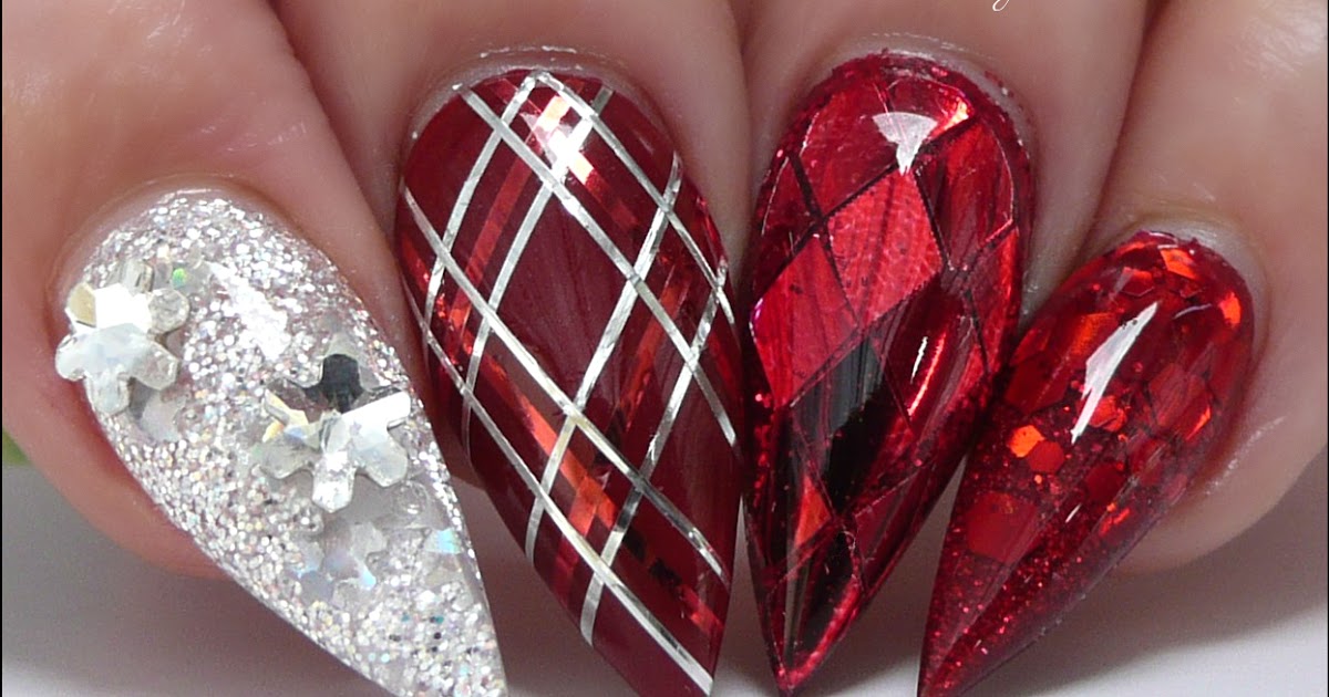 Luminous Nails: Christmas Nails&hellip; Red &amp; Silver Christmas Nails
