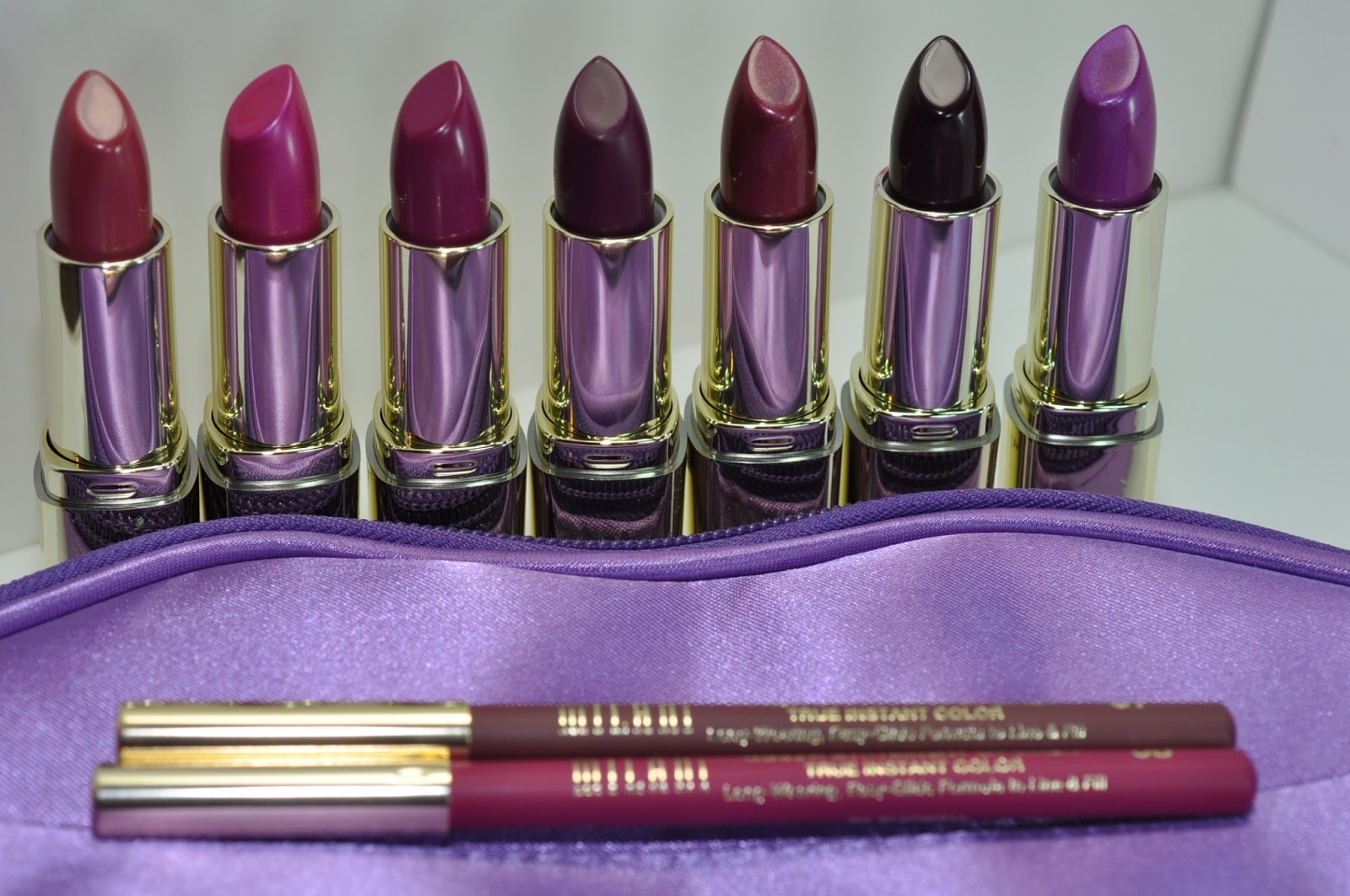 Milani Color Statement Lipsticks in (L-R) Plumrose #17, Raspberry Rush #19,...
