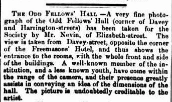 Thomas Nevin photographer of Odd Fellows Hall 1871