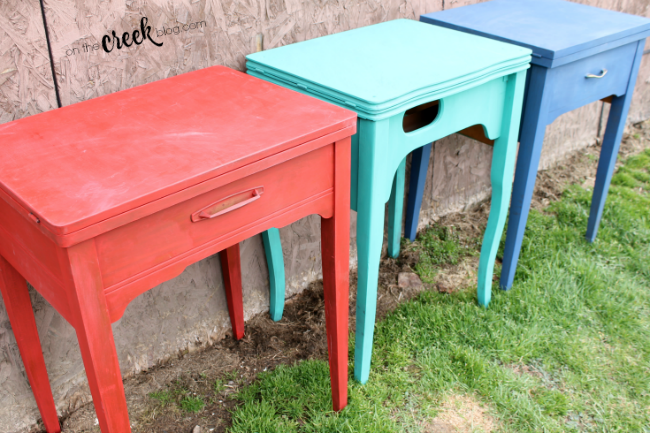 chalk painted sewing tables
