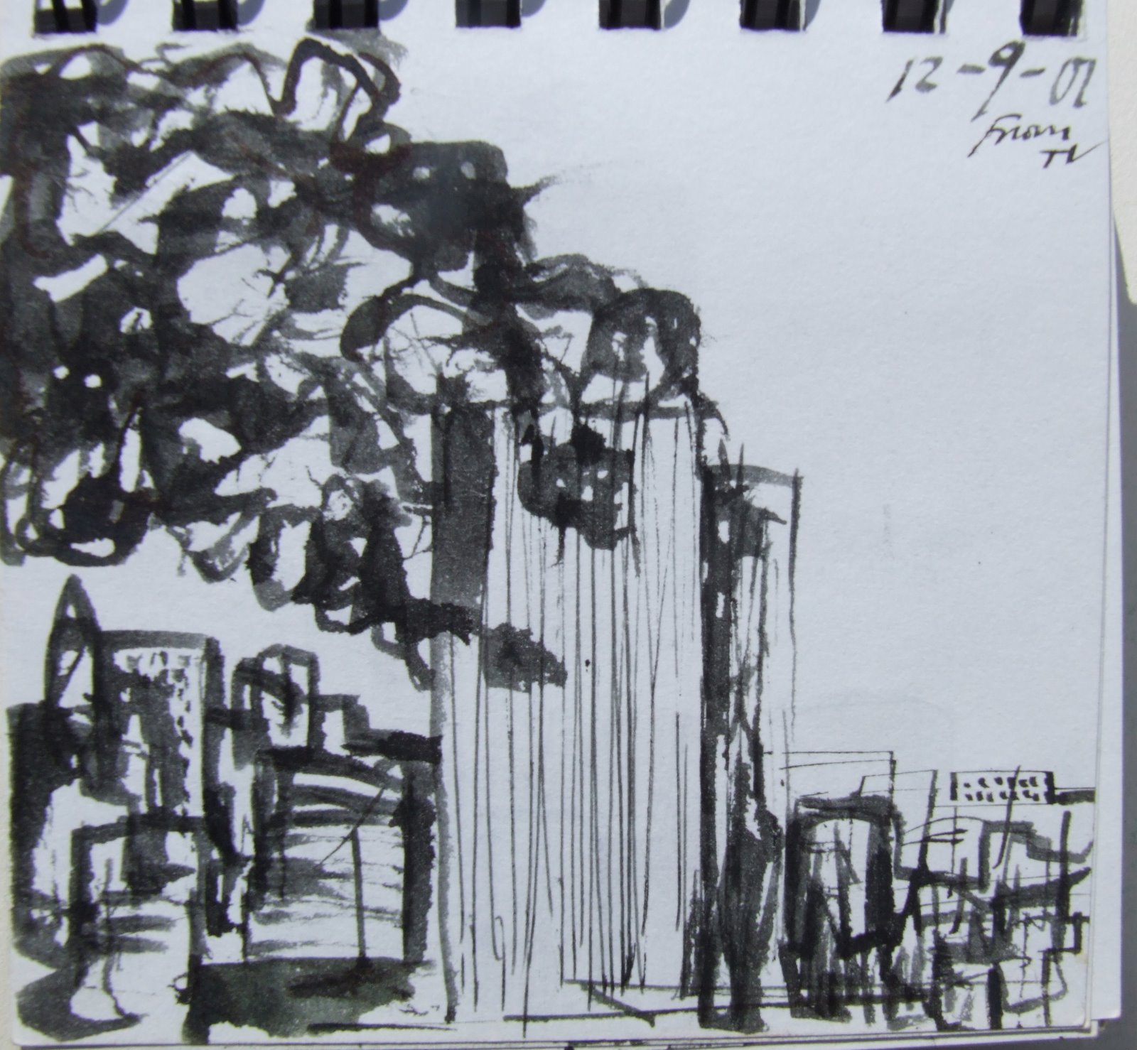 Day2day: 9 / 11 sketchbook (drawings from the TV, Sept 11th / 12th 2001))
