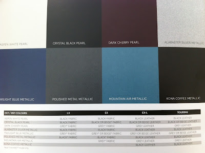 formerly The Honda Portal: 2014 Honda CRV Brochure Colour Chart for Canada