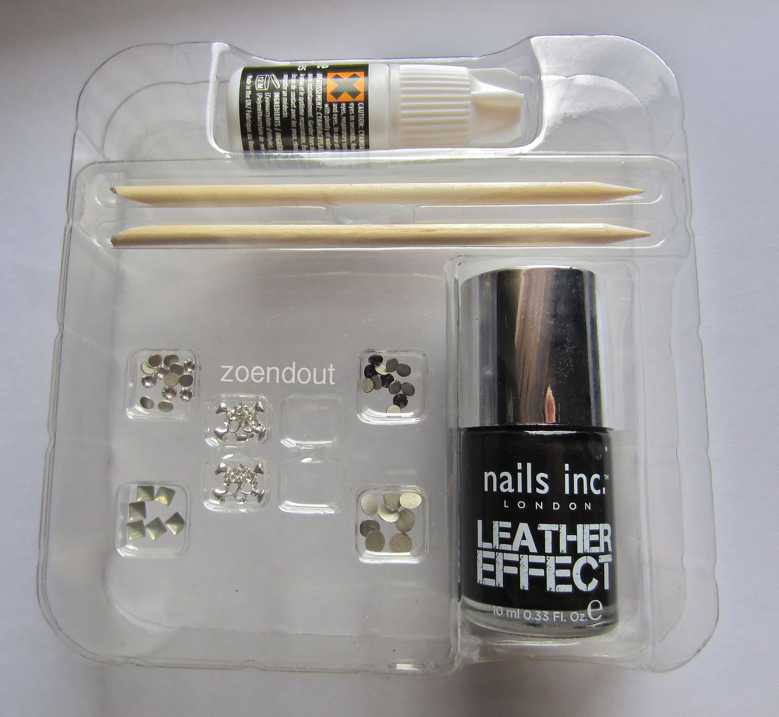 Zoendout Nails Nails Inc. Bling It On Rebel Leather Effect Nail Kit