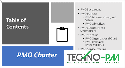 PMO Charter Table contents, PMO Charter, PMO Charter Template