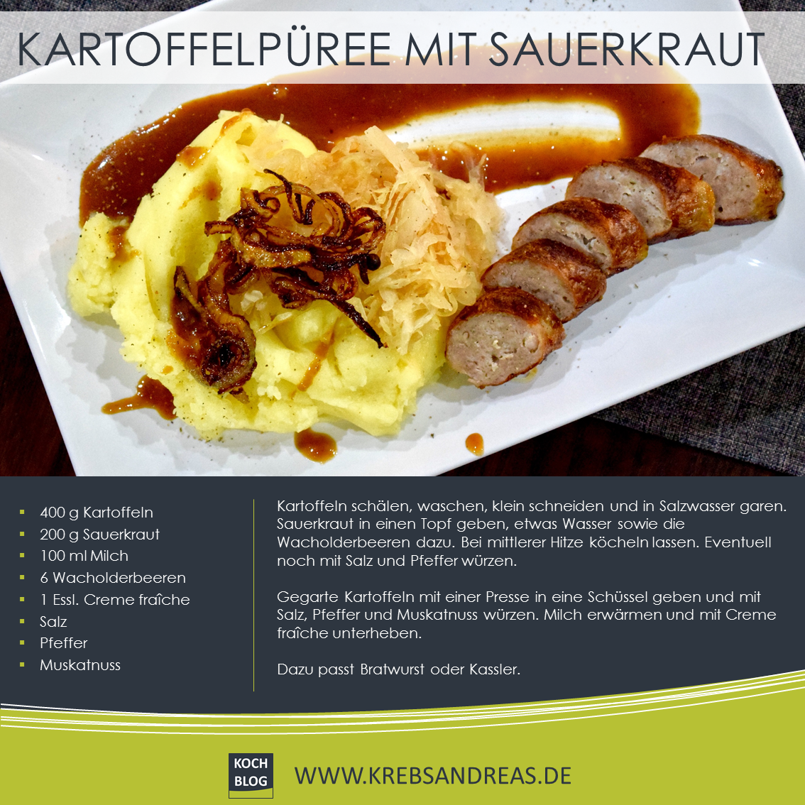 KOCH BLOG: Kartoffelpüree mit Sauerkraut