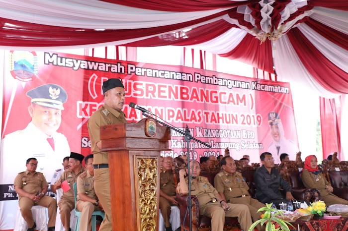 Plt Bupati Lamsel Buka Musrenbangcam Palas, Dengan Angaran meningkat 10, 47% Pada Tahun 2019.