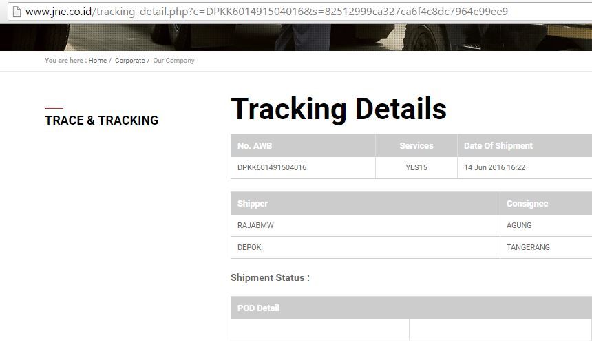 Tracking details