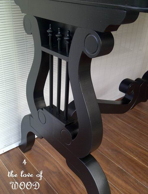 4 the love of wood BLACK HARP TABLE paint and primer