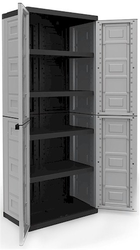 Contico 4 Shelf Plastic Garage Storage, Plastic Garage Utility Cabinets