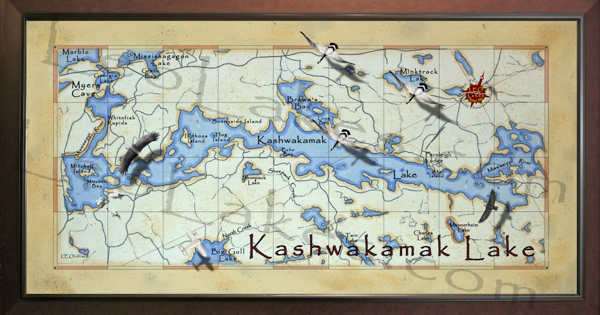 Leo Lakes Kashwakamak Lake wall map