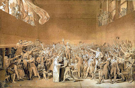 Painting of the Tennis Court Oath by Jacques-Louis David, 1791