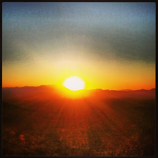 Sunset from Gates Pass looking toward Kitt Peak in Tucson, AZ