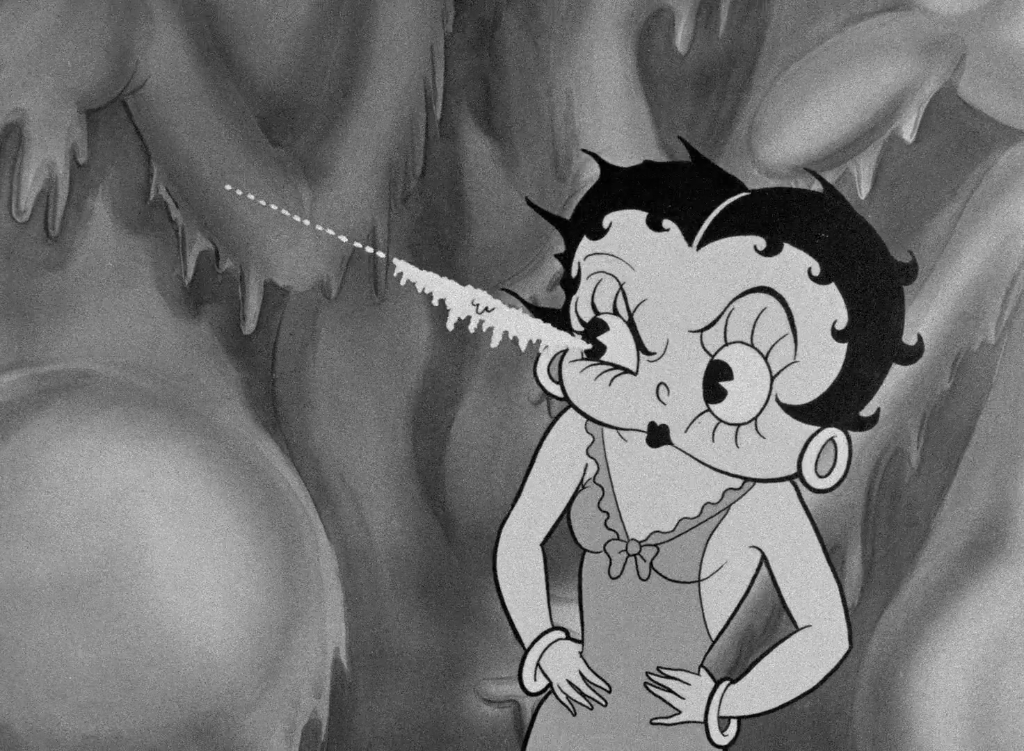 Betty Boop falls asleep inside her house on a snowy night and dreams she’s ...