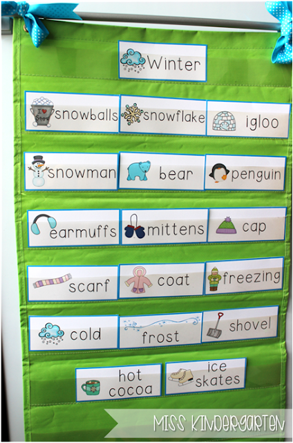 Miss Kindergarten {Winter Word Cards}