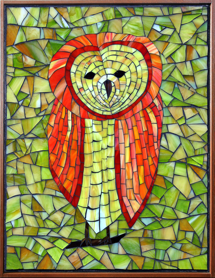 Kasia Polkowska Art Exploration of Owls as Mosaics