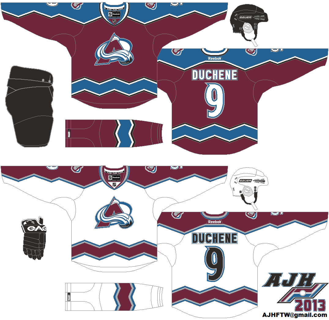AJH Hockey Jersey Art Colorado Avalanche Concept 6