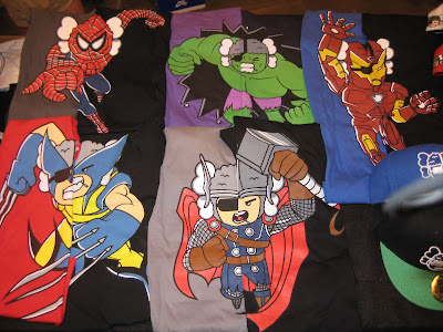 The Avengers Atama Collection by Loyal K.N.G. - Spider-Man, The Incredible Hulk, Iron Man, Wolverine & Thor T-Shirts