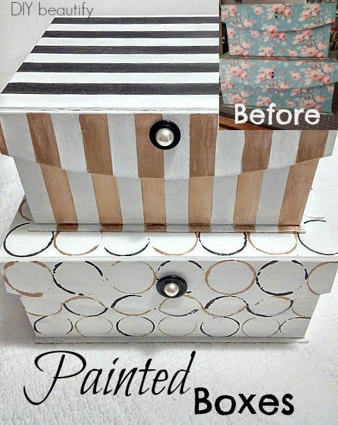 Painting storage boxes www.diybeautify.com