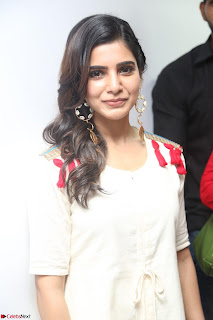 Samantha Ruth Prabhu Smiling Beauty in White Dress Launches VCare Clinic 15 June 2017 006