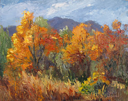 landscape santa fe fall painting contemporary paintings sheri jones artists texas journal daily