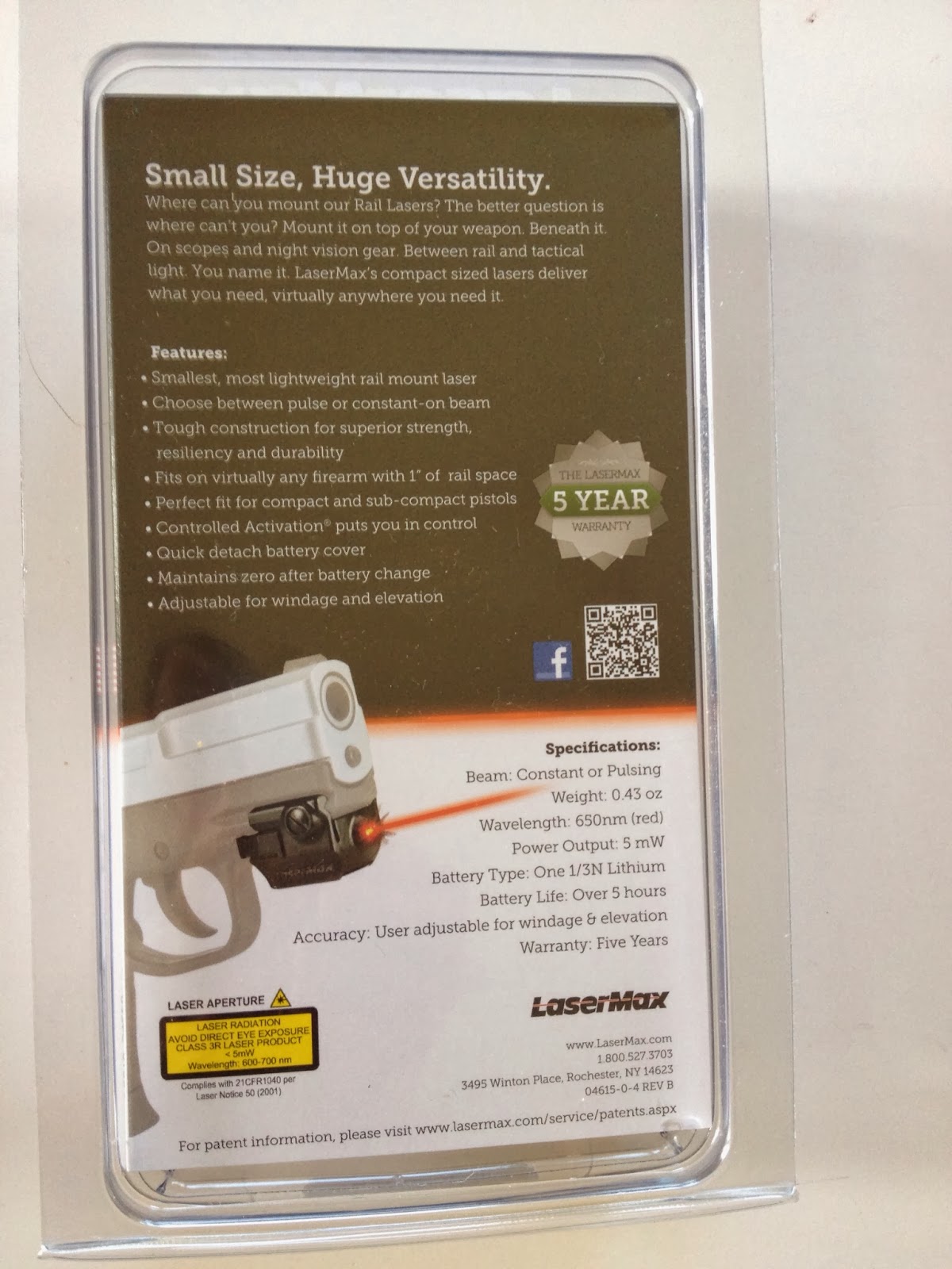 self defense carry: LaserMax Micro, Rail-Mounted Laser Sight