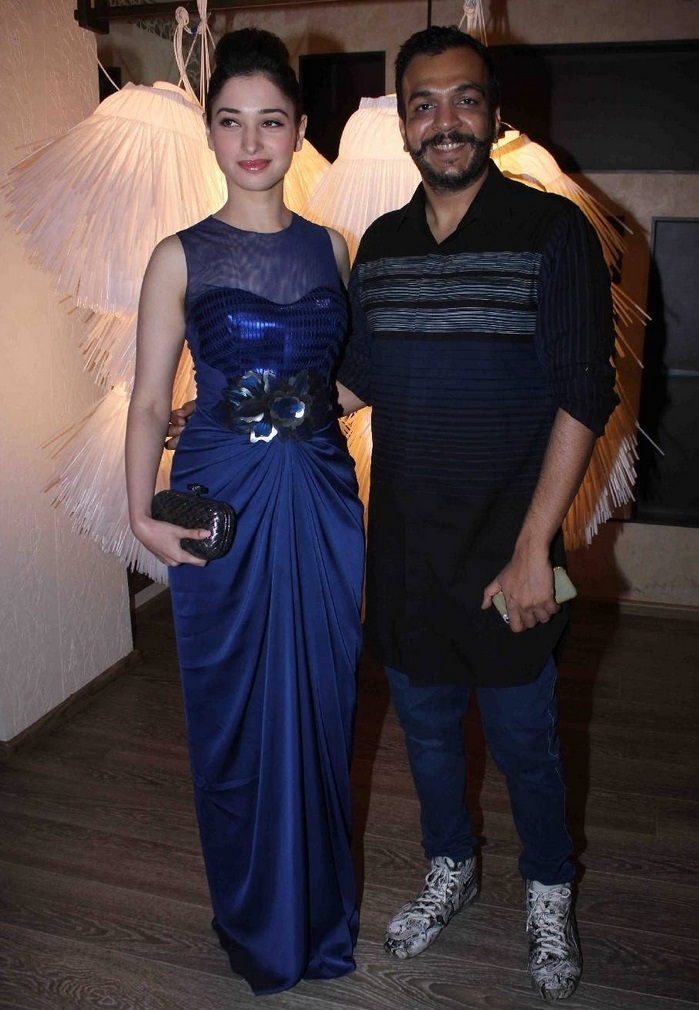 Hindi Movie Hot Actress Tamannaah Photo shoot In Long Blue Dress