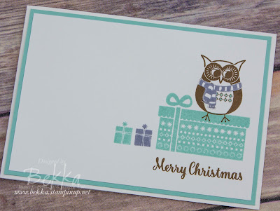 Merry Christmas Owl Card featuring the Cozy Critters Stamp Set from Stampin' Up! UK which you can get here