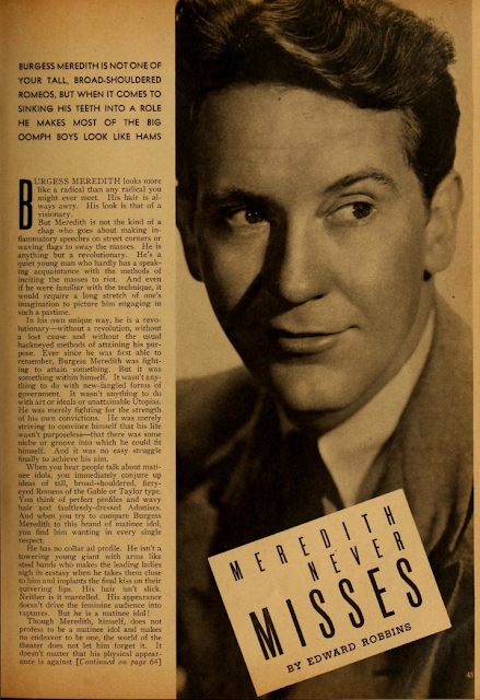 THE BOOKSTEVE CHANNEL: Burgess Meredith in 1941