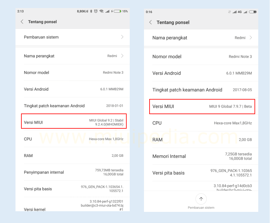 ROM Versi Global ROM Versi Global