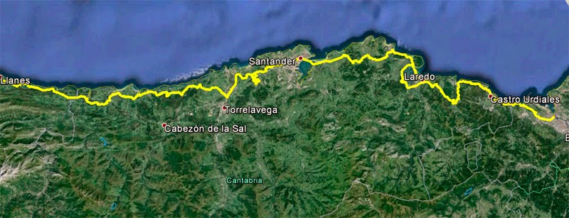 Camino del Norte a su paso por Cantabria.