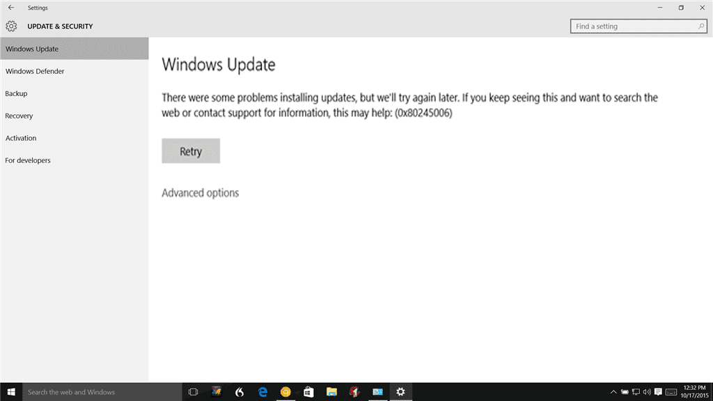 lỗi 0x80245006 ошибка 0x80245006