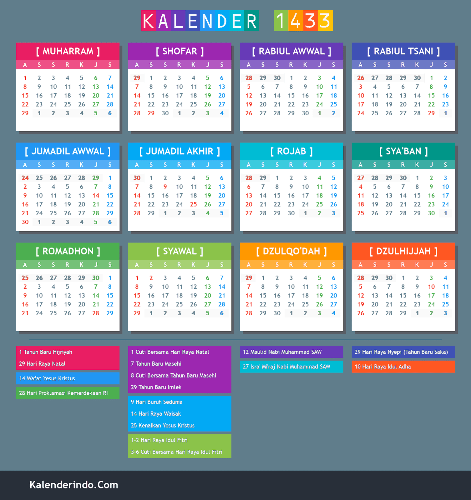 Kalender Hijriyah Online 1433