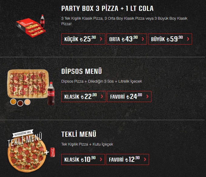 PİZZA HUT MENÜ FİYAT LİSTESİ VE KAMPANYALAR Mekan Arama Motoru NE
