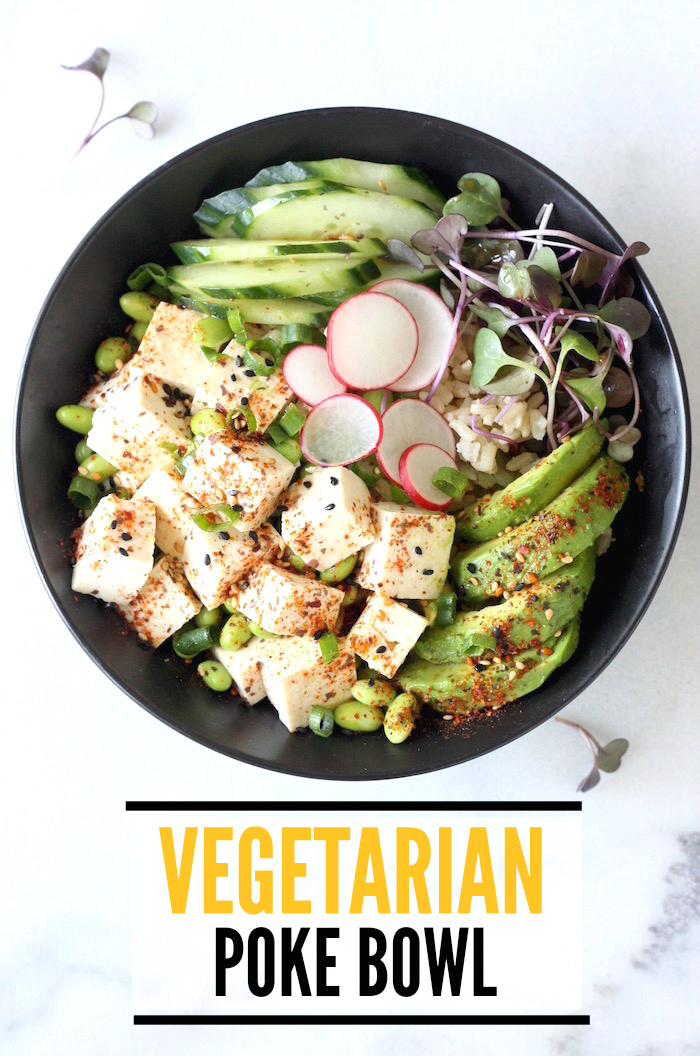 Vegetarian Poke Bowl with Tofu & Avocado recipe by SeasonWithSpice.com