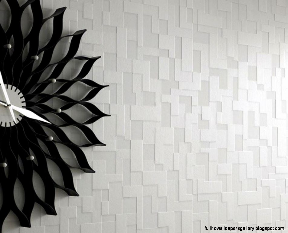 Decorating Ideas  Modern Decor Ideas With Sculptural Clock And 3D