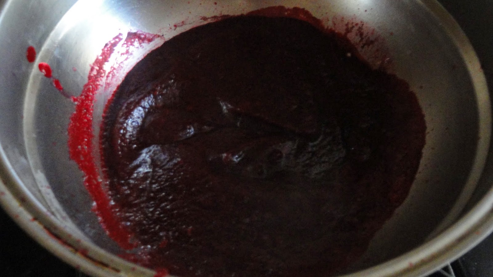 Add pureed beetroot as well.
