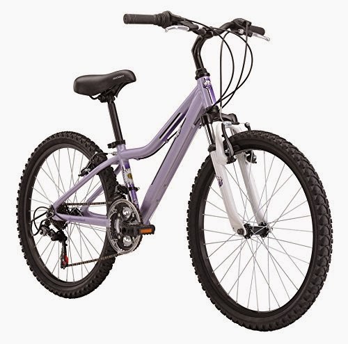 Diamondback Bicycles 2015 Lustre 24 Girls Mountain Bike, purple, review, 24" wheels, 6061 heat treated aluminum alloy, suspension fork, Shimano 7-speed drivetrain, linear pull brakes