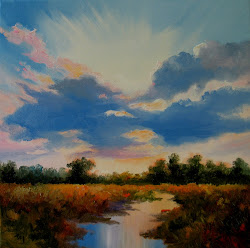 cloud sunset study clouds painting oil dark sold canvas