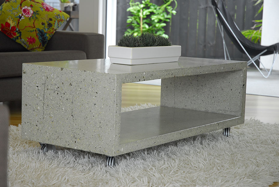 concrete coffee table living room