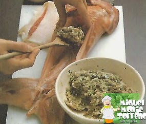 Conejo relleno Asado