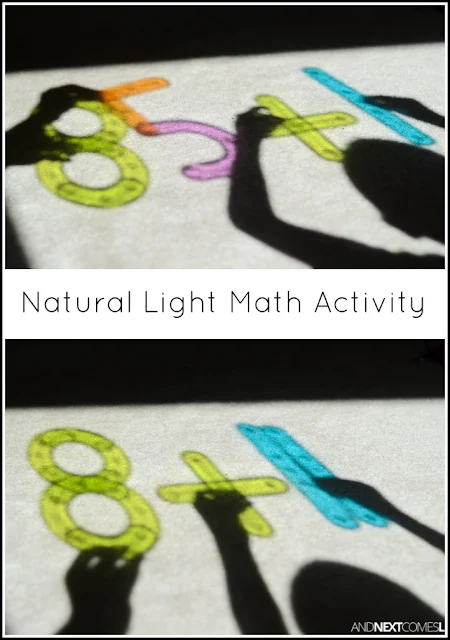 Natural light collaborative math activity for kids from And Next Comes L