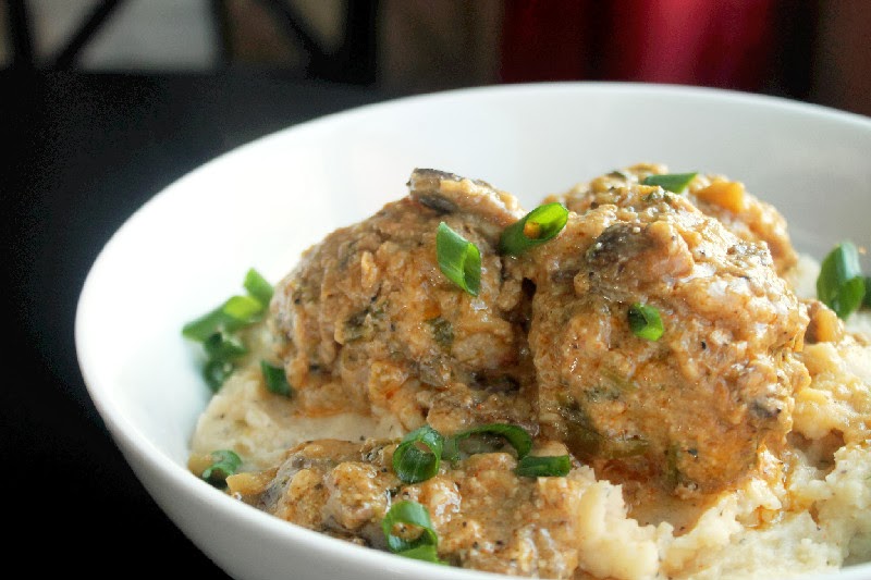 Creole Contessa Baked Creole Turkey Meatballs with Mushroom Gravy