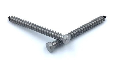 Custom 316 Stainless Tapered Head Screws - 10-13 X 1.75" Thread Forming Screws With Gimlet Point & Custom Rounded Tapered Hex Head