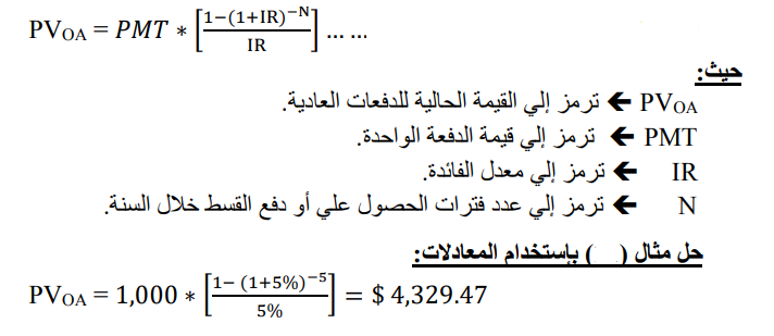 القيمة الحالية للنقود مع الأمثلة لدفعة واحدة ودفعات متساوية وم قدمة أسود البيزنس