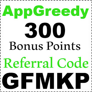 Get 300 Bonus Points AppGreedy Invitation Code, Referral Code & Sign Up Bonus GFMKP