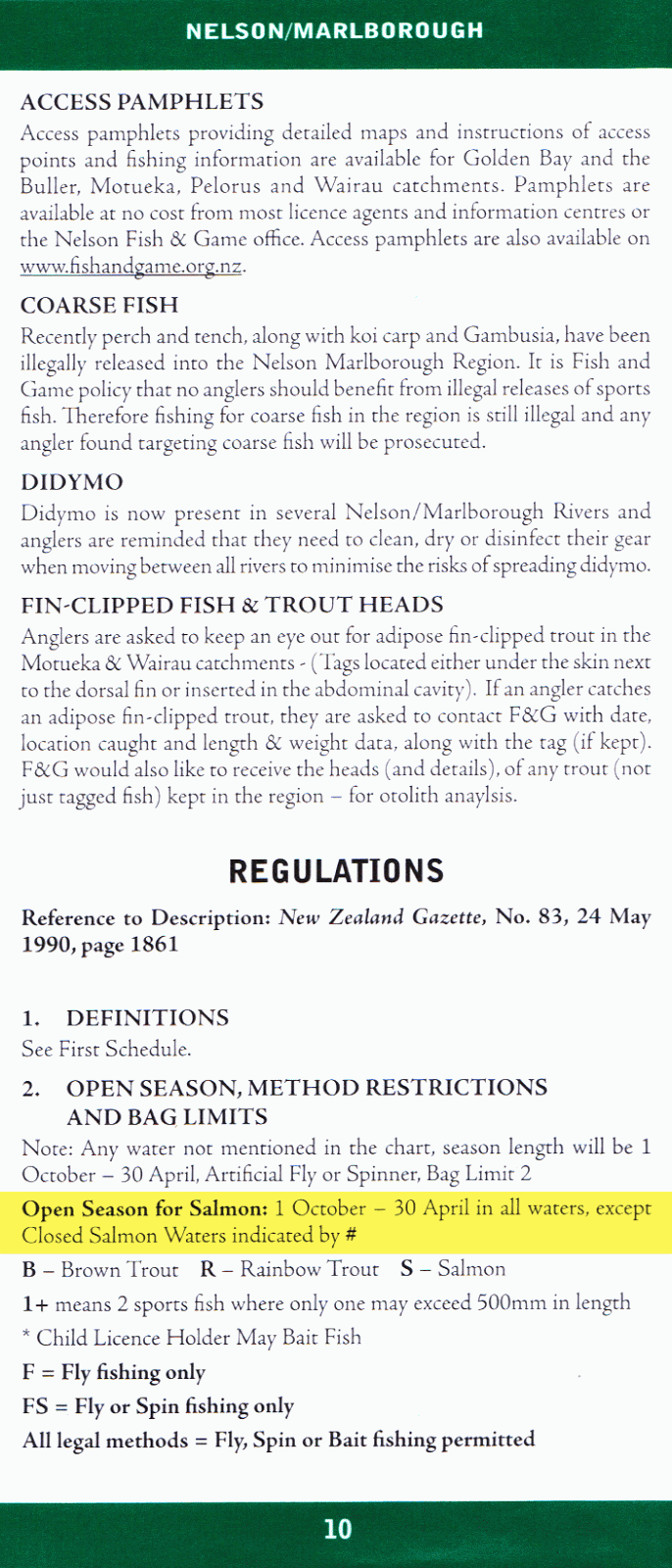 fishingnews.co.nz Clarification of Fish & Game’s current salmon fishing rules for Marlborough