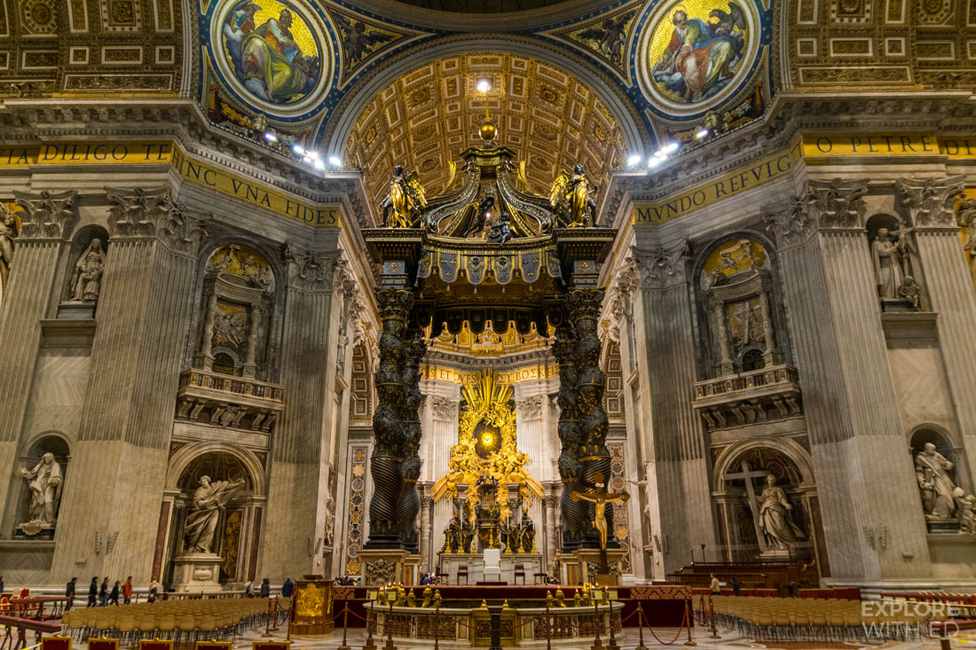 Beautiful sculptures inside Saint Peter's Basilica