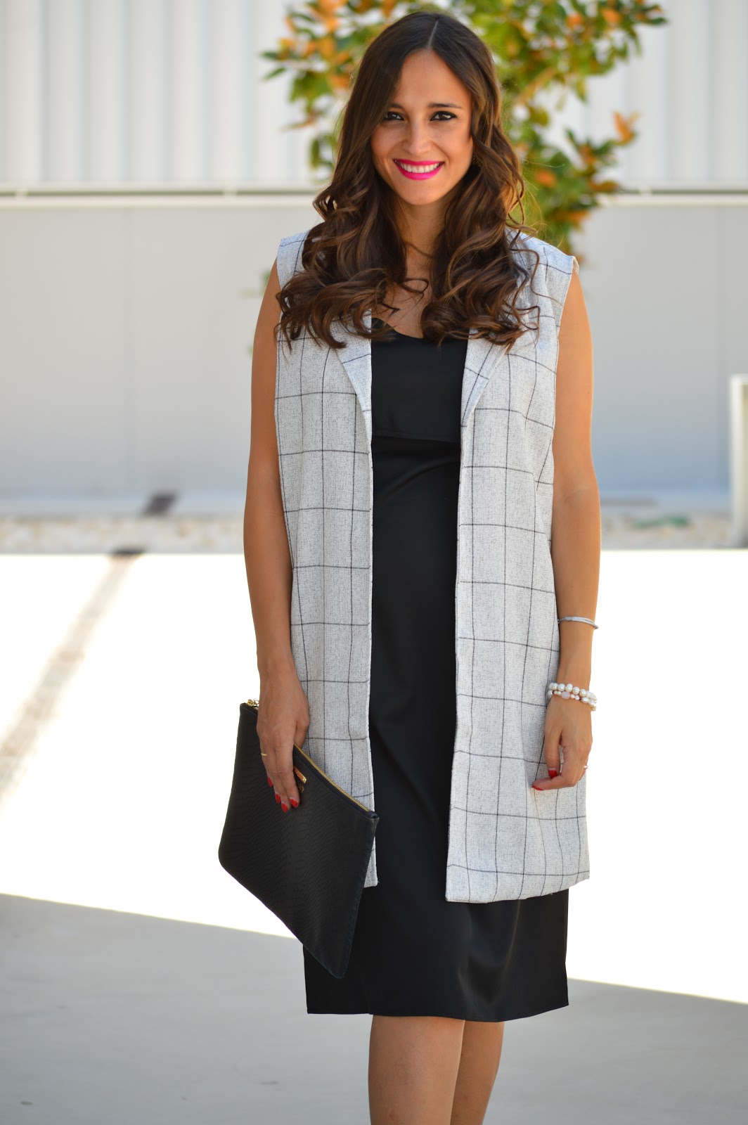 Chaleco pelo natural gris