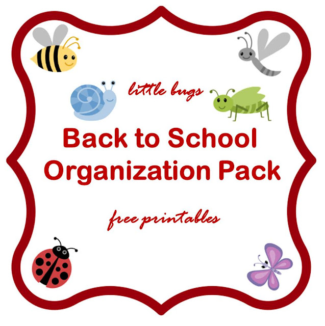 Little bugs Back-to-school organization pack - free printable Little bugs Back-to-school organization pack - free printable